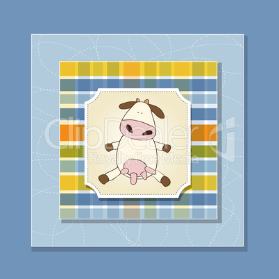 fun greeting card with cow