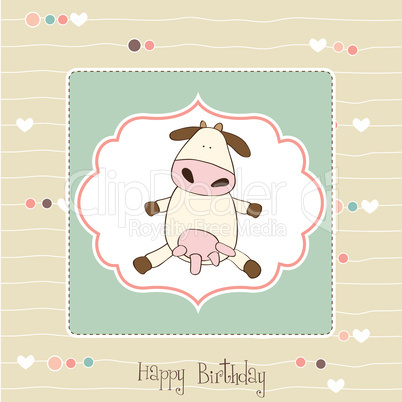 fun greeting card with cow