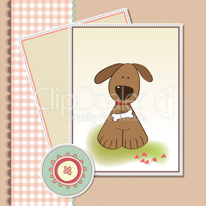 romantic baby shower card with dog