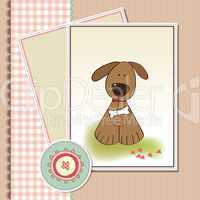 romantic baby shower card with dog