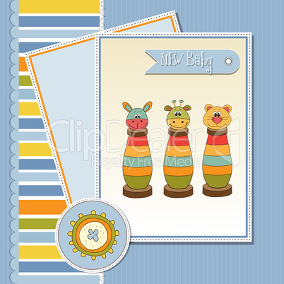 baby shower card with toys