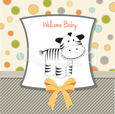 cute baby shower card with zebra