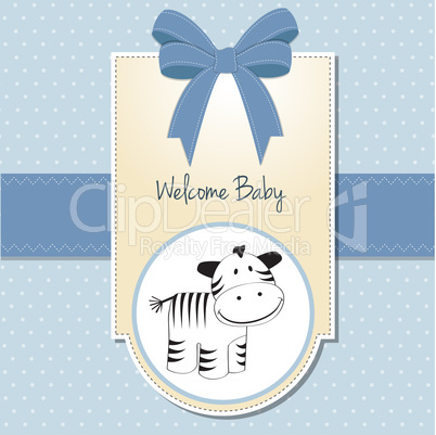 cute baby shower card with zebra