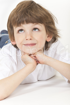 Boy Child Thinking Looking Up