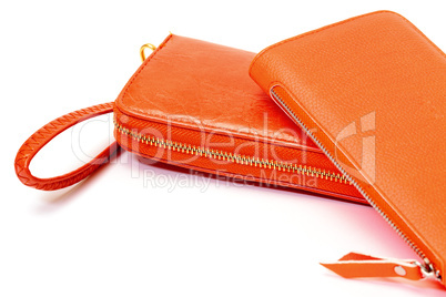 New Orange Leather Wallets