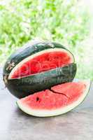 A red slice of sweet water melon