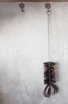 bottle brush hang on loft kitchen wall