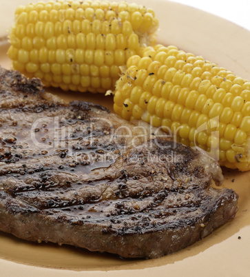 Rib Eye Steak With Corn