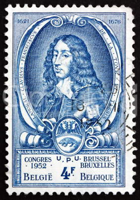 postage stamp belgium 1952 count lamoral ii, imperial postmaster
