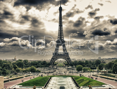 Tour Eiffel, Paris. Wonderful view of famous Tower from Trocader