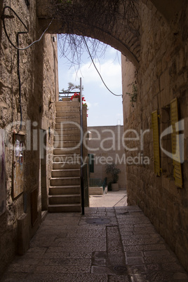 Narrow streets of old city.
