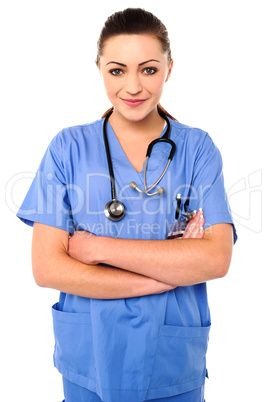 Confident young female doctor