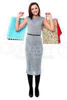 Trendy woman with shopping bags