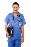 Young cheerful female doctor