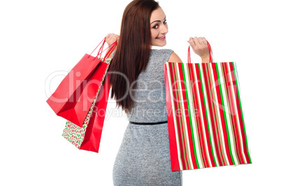 Young shopaholic female