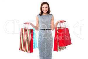 Trendy woman with shopping bags
