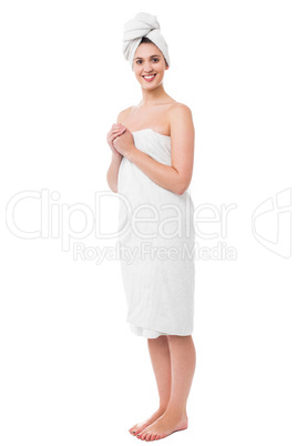 Spa woman all ready to get treatment