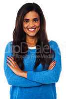 Casual portrait of smiling young female model