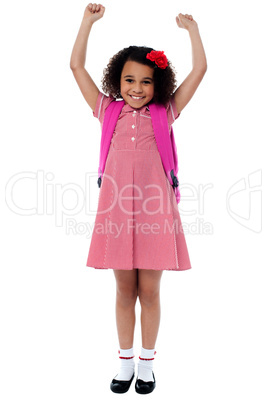 Enthusiastic elementary school girl