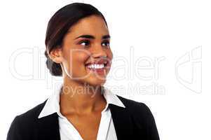 Businesswoman looking away with a smile on face