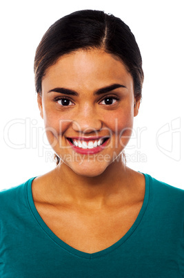 Smiling latin young woman portrait