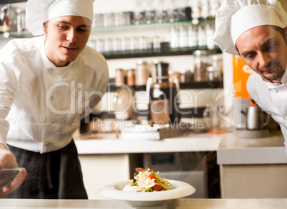 Two chefs working as a team