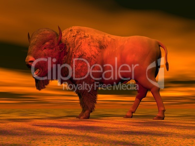 Red bison - 3D render