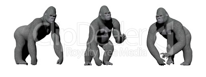 Gorillas hand on the ground - 3D render