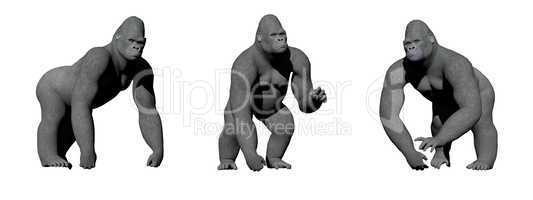 Gorillas hand on the ground - 3D render