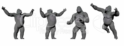 Gorillas up - 3D render