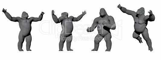 Gorillas up - 3D render