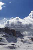 Snowy mountains in nice day