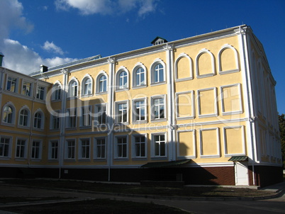 beautiful building of school in the ukrainian village