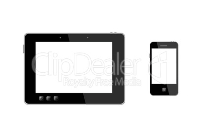 illustration of tablet and modern mobile phone