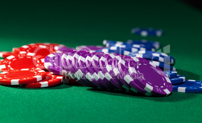 Colorful poker chips