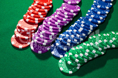 Colorful poker chips