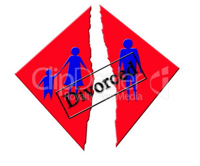 vector symbolizing divorce in family