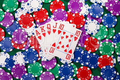 Poker chips and cards
