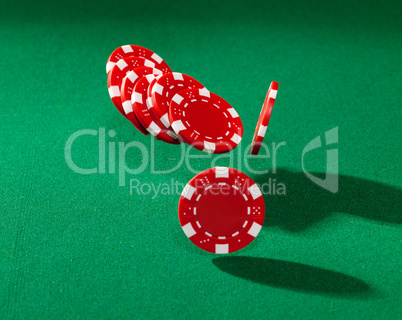 Red poker chips