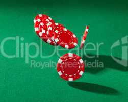 Red poker chips