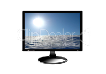 black monitor with image