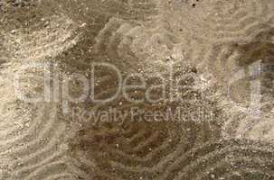 circles on multitoned brown sand surface