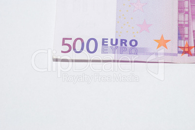 500 euro auf weiss oben grossansicht