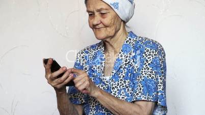 old woman using smartphone