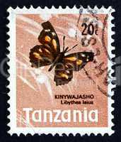postage stamp tanzania 1973 african snout butterflay