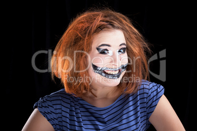 Halloween face art on black background Halloween face art on black background