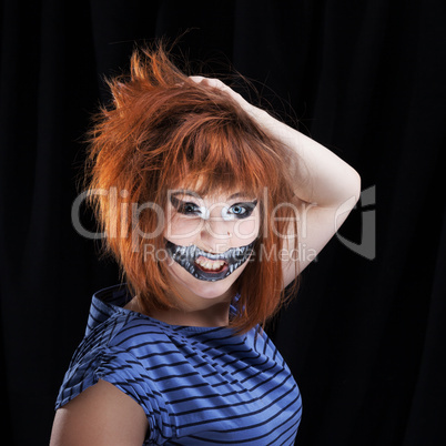 Halloween face art on black background Halloween face art on black background