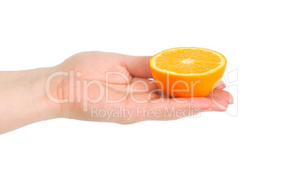 orange in hand