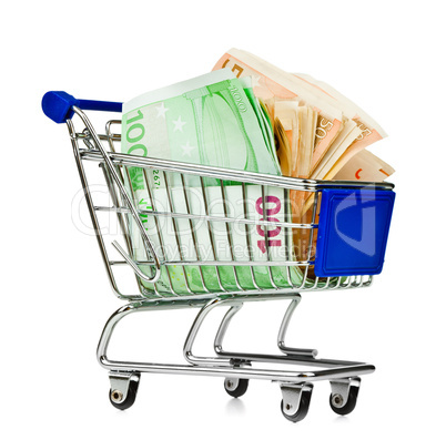 Shopping Cart with money