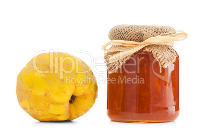 Quince apple on white background